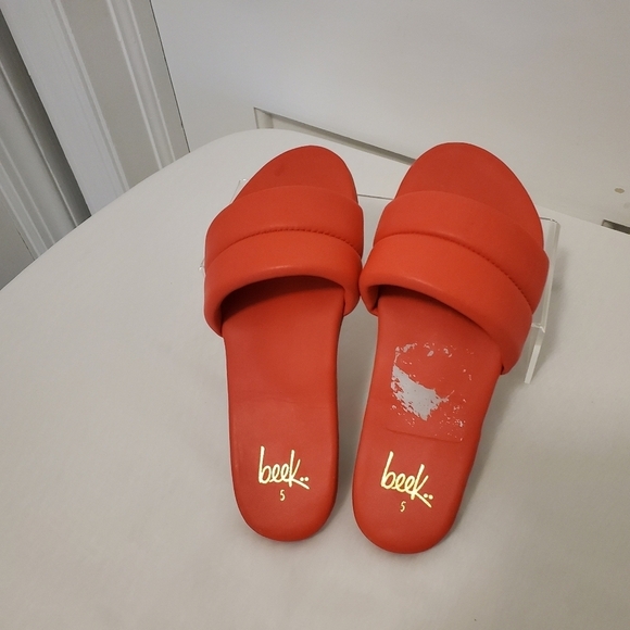 Beek Sugarbird Leather Slides Size 5, colorful, stylish, chic, beach - Picture 2 of 11